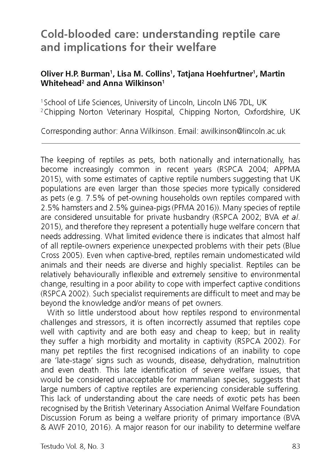 Cold-blooded care: Understanding Reptile Care and Implications for Their Welfare