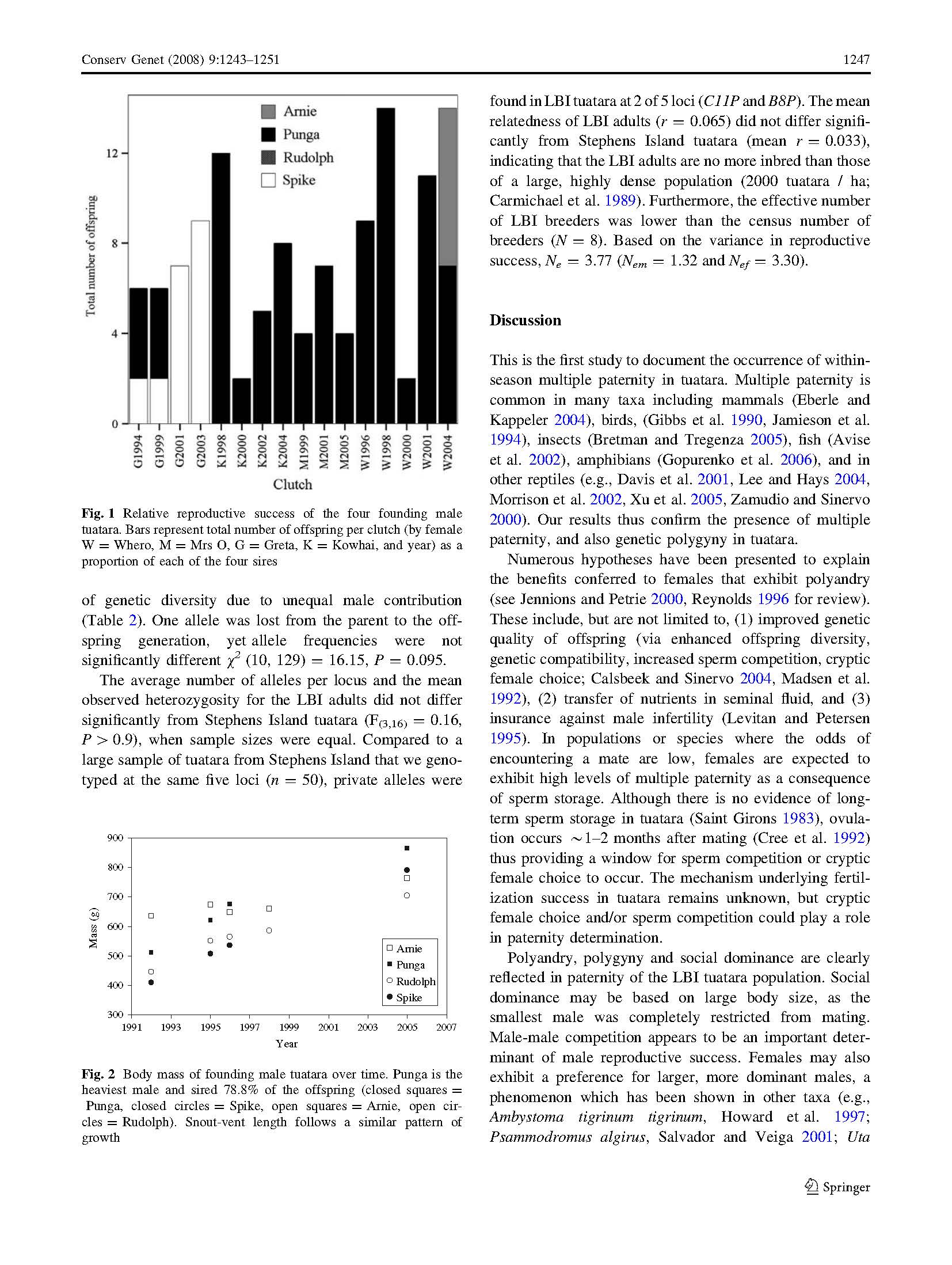 Implications of social dominance and multiple paternity for the Genetic Diversity of a Captive-bred Reptile Population (Tuatara)
