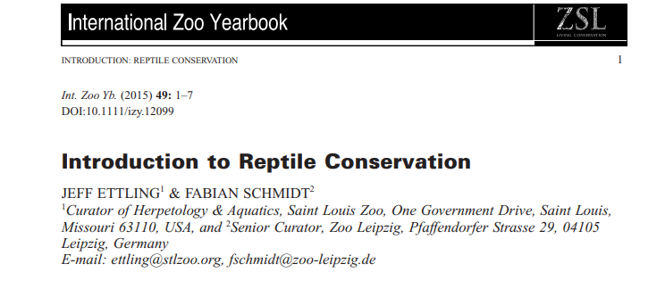 Introduction to Reptile Conservation