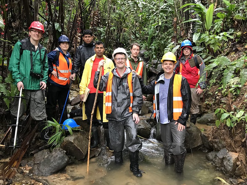 Field team at the harlequin frogs release site